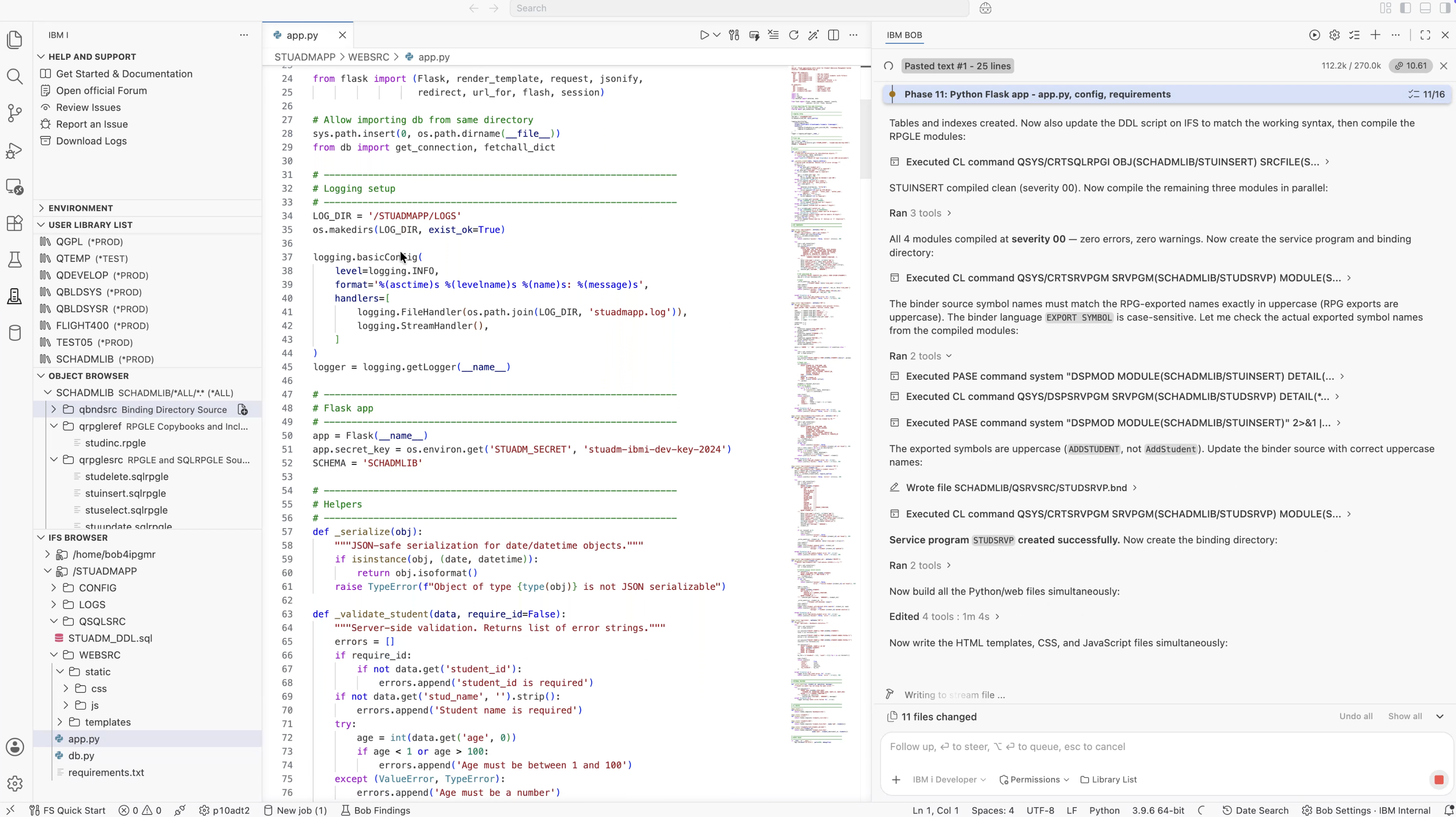 app.py REST API endpoint for POST /api/students with server-side validation